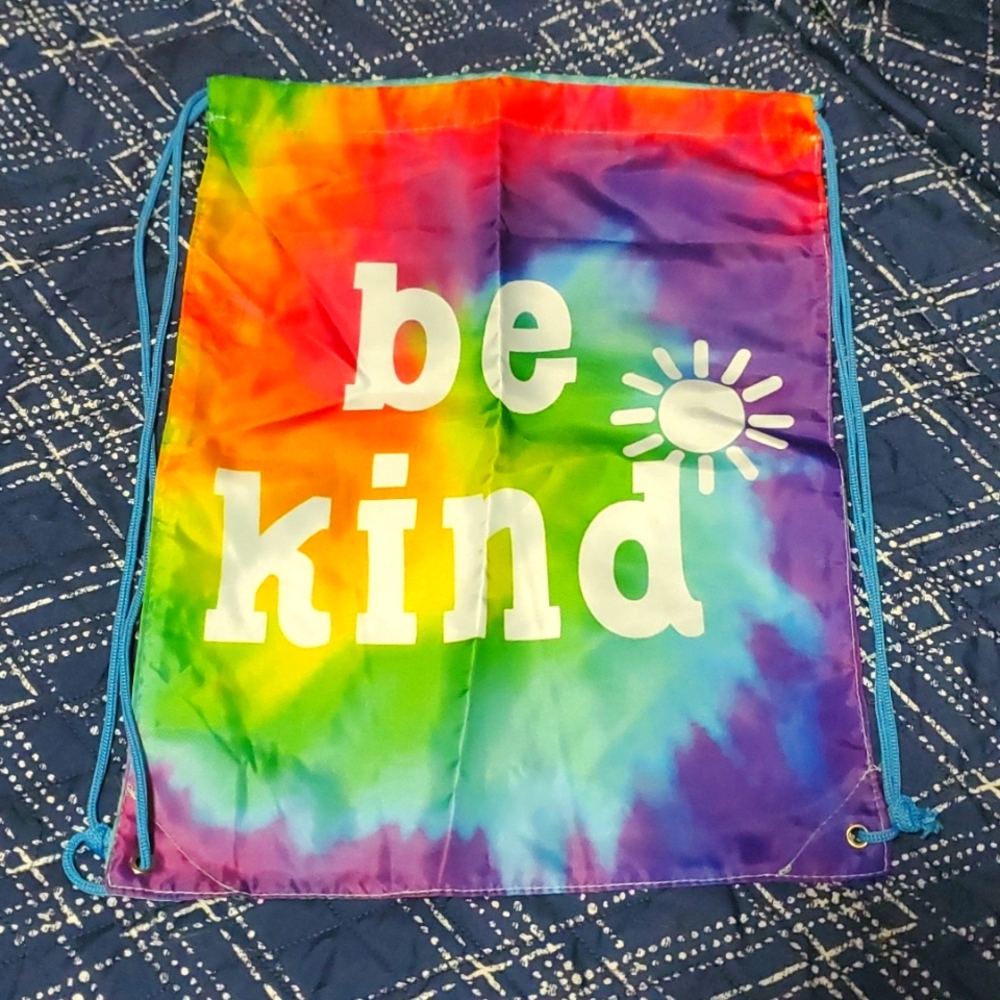 FWB💫 BE KIND 🌞 Rainbow Tie Dye Drawstring Backpack